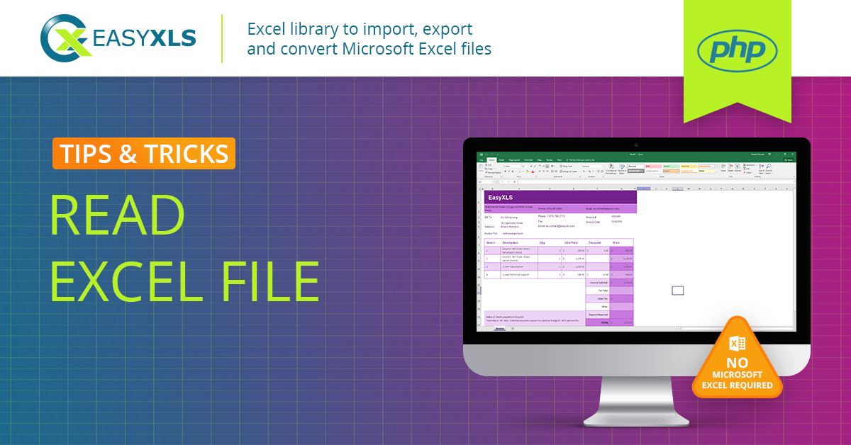 php read excel file xlsx