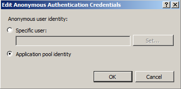 IIS Anonymous Authentication Credentials